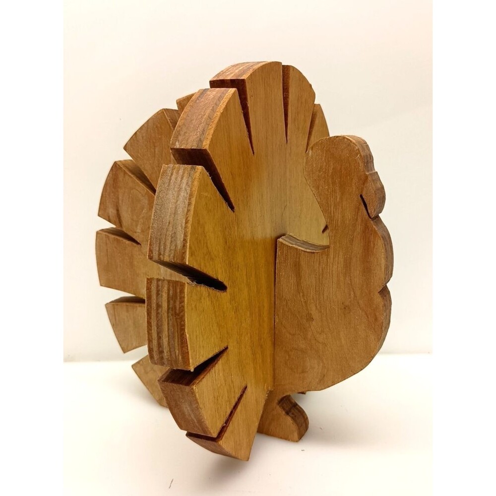 Handmade Solid Oak Turkey Trivet Set Wooden Thanksgiving Kitchen Decor Farmhouse